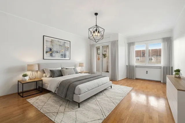 Virtually Staged Modern Bedroom